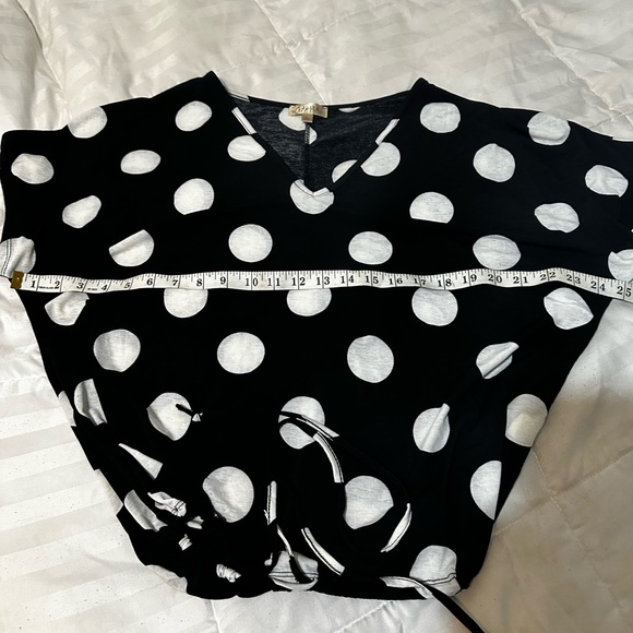 Lavish Black & White Polka Dot Shirt Women’s L - Picture 13 of 16